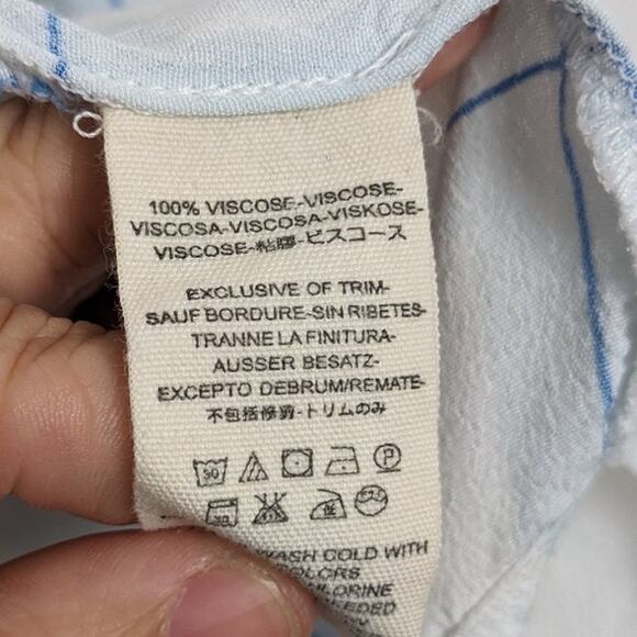 Free People Window To My Heart Button Down Floral White & Blue Top Size S - Picture 8 of 10